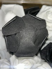 Felt Black, White & Gray Table Centerpiece Rose Buds In 6x6x6 Clear Plastic Box