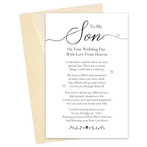 Son Gift Poem From Heaven on His Wedding, To My Son Wedding Blessing HLHK-6