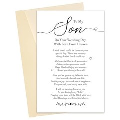 Son Gift Poem From Heaven on His Wedding, To My Son Wedding Blessing HLHK-6