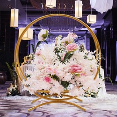 Round Metal Flower Stand Wedding Load 5kg Decoration Stand Spacious Display Area