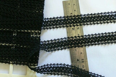 Cotton MESH Braid Lace BLACK 20mm wide 4.4 Metre Lengths C20 SR SideBck