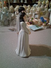 Wedding Cake Topper Couple Vintage 06504 Lefton Porcelain Bride Groom Brunette
