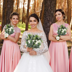 Set of 6 Bridesmaid Bouquets for Wedding, 6 White Roses Bouquets, and 155 Pcs 3