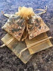 75 Gold-Colored Birdseed Bags, Organic Wedding Toss , All Natural, Eco-friendly