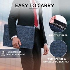 Calfinder Embossed Portfolio Binder 3 Ring,Leather Portfolio for Men,Padfolio…