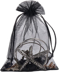 YQL Organza Bags 4X6,100Pcs Black Organza Mesh Fruit Protection Bags Jewelry Pou
