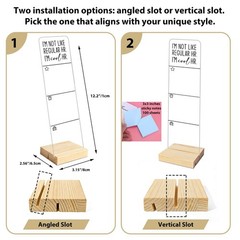 Monitor Memo Board with Removable Wooden Base 12.2 x 3.1 inches, Regular Hr