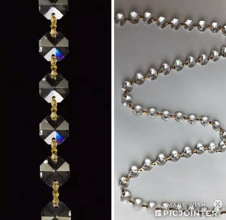 1-REAL CRYSTAL CHAIN – 36 inch / BRILLIANT GLASS CRYSTAL SWAG / Wedding Decor