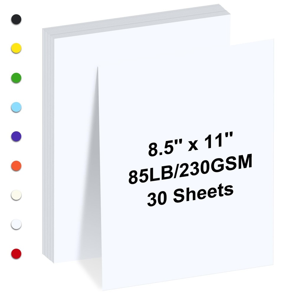 White Cardstock 8.5″ x 11 «，30 Sheets Cardstock Paper 85 lb/230 gsm,Brigh