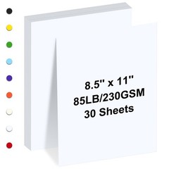 White Cardstock 8.5″ x 11 «，30 Sheets Cardstock Paper 85 lb/230 gsm,Brigh