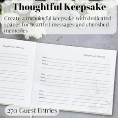 Funeral Guest Book Premium 7In X 9In Memory Book for Celebration of Life Sign