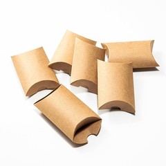 50pcs Kraft Black White Paper Pillow Box for Jewelry Candy Gift Wedding Favor Sm