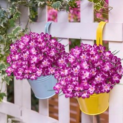 6 PCS Artificial Orchids Flowers,Fake Faux Flowers UV Resistant 6PCS Fuchsia