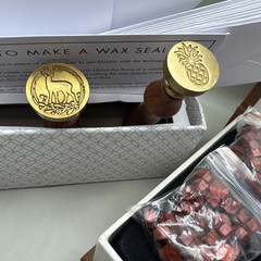 Lot of Fancy Letter J Wax Seal Stamp Set, Pineapple Deer European Style Kits