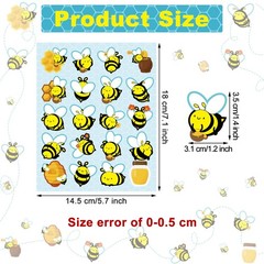 500 Pcs Waterproof Bee Stickers for Kids 25 Sheets 20 Styles Cartoon Self-Adh…