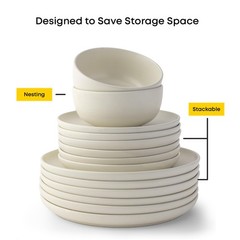 Joyjolt Mesa Stoneware Dinner Plates Set Of 6 10.5 Dish Set Dishwasher And