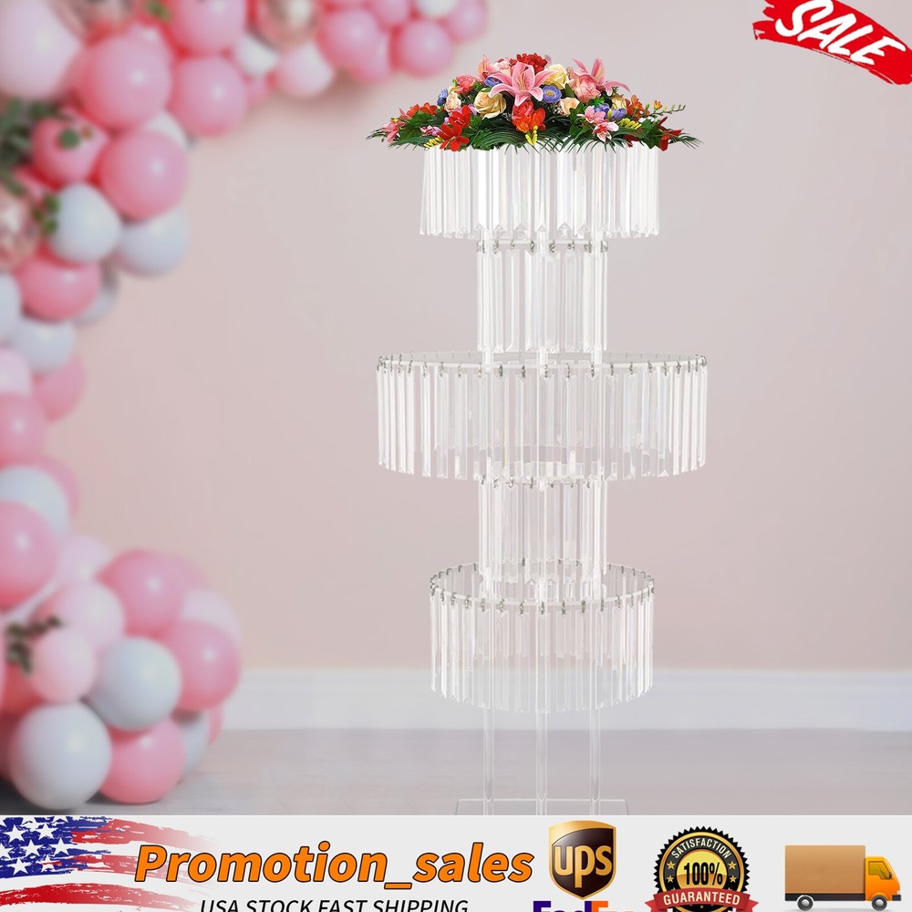 Flower Stand for Wedding, Crystal Flower Stand 5-Tier
