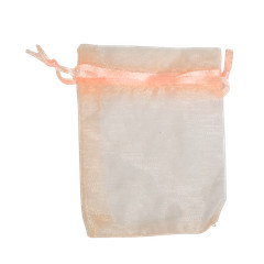 Peach Organza Gift Bags Multiple Sizes in Sets of 20, 50 or 100