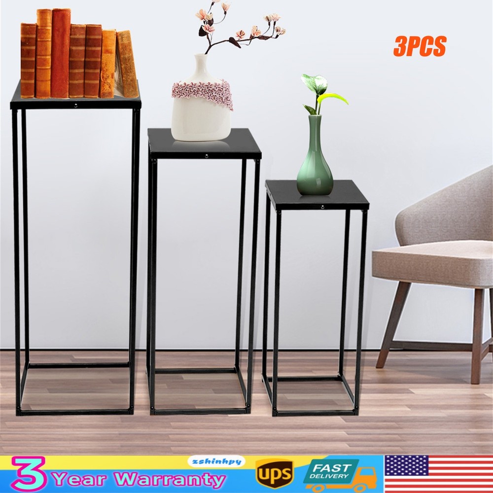 3pcs Plant Stand Metal Flower Pot Holder Display Rack Living Room Decorative