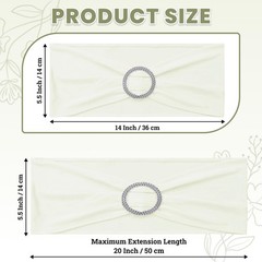 Mds Pack Of 100 Spandex Chair Sashes Bow Premium Stretch Chair Cover Band