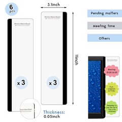 Zonon 6 Pieces Monitor Memo Board, Boards for Computers 11.3 X 3 Inches