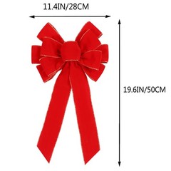2 Pack Red Christmas Bows Outdoor approx: 11.4in x 19.6in/29cm x 50cm,