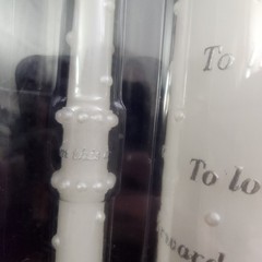Wilton Wedding Ceremony Unity Candle Set Elegant «With This Ring I Thee Wed»