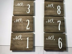 Set Handmade Wood Blocks Table Numbers 1-10 for Events,Parties,Special Occasions