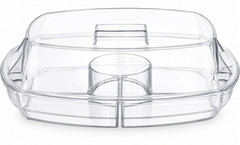 Chilled Appetizer Tray with Lid Ice Serving Platter for Parties 15 Inch