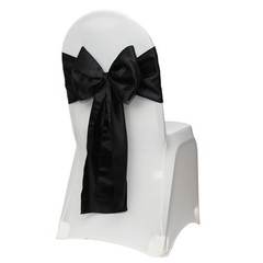 YCC Linens – Satin Chair Sashes Ribbon Bow Wedding Banquet Decor (Pack of 10)
