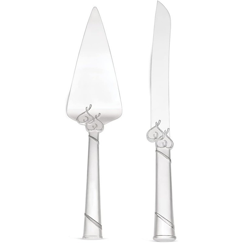 True Love Dessert Set 2 Piece Cake Knife & Server Silverplate Wedding Gift New