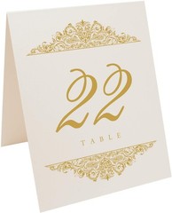 Paisley Wedding Table Numbers (Select Color/Quantity), Champagne, Gold, 1-15,…