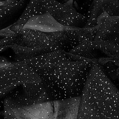 Glitter Tulle Fabric x 60 Inch Wide Tulle Bolt Tulle Netting with 1 Yard Black