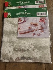 500 pcs Sbowflake Candy Wrappers, 5 x 5inches Cellophane Candy Wrappers Wrappers