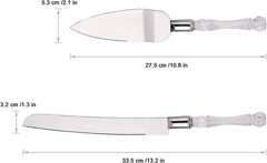 Elegantly Engraved Mr & Mrs Wedding Cake Knife Set – Timeless Silver Classic