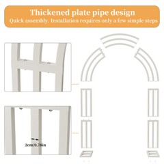 XL Metal Wedding Arch Backdrop Stand Ceremony Party Balloon Arch Garden Trellis