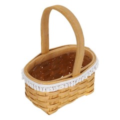 Natural Wood Flower Basket with Handle for Wedding and Everyday Floral Display