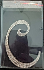 Monogram Cake Jewelry Rhinestone Silver ~C~ Cake Topper 3.5″ X 5” New Letter C