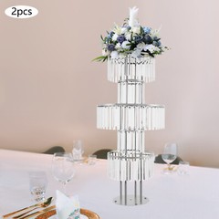 2 PCS 110 cm/43.3 in Tall Crystal Wedding Flower Stand Vase for Party Decor
