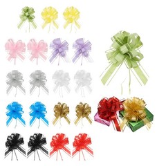20 Pcs Large Pull Bow Gift Wrapping, 9 Inch Ribbon Organza 10 Color Bows