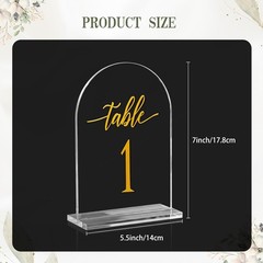 Wedding Table Numbers 1-10 Acrylic Signs Rustic Reception Decor 5.5″x7