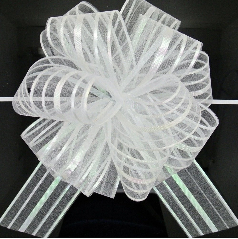 Pull Bow, Large , Organza, 6 Inches, 4 Pieces Brand new