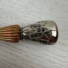 Wallace Stainless Cake Knife And Server Set Silver And Gold Tone With Rhinestone