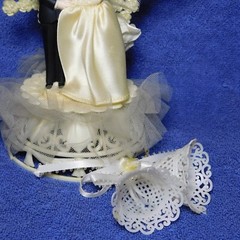Vintage 1980 Coast Novelty Made in New Zealand Wedding Cake Topper with Trellis