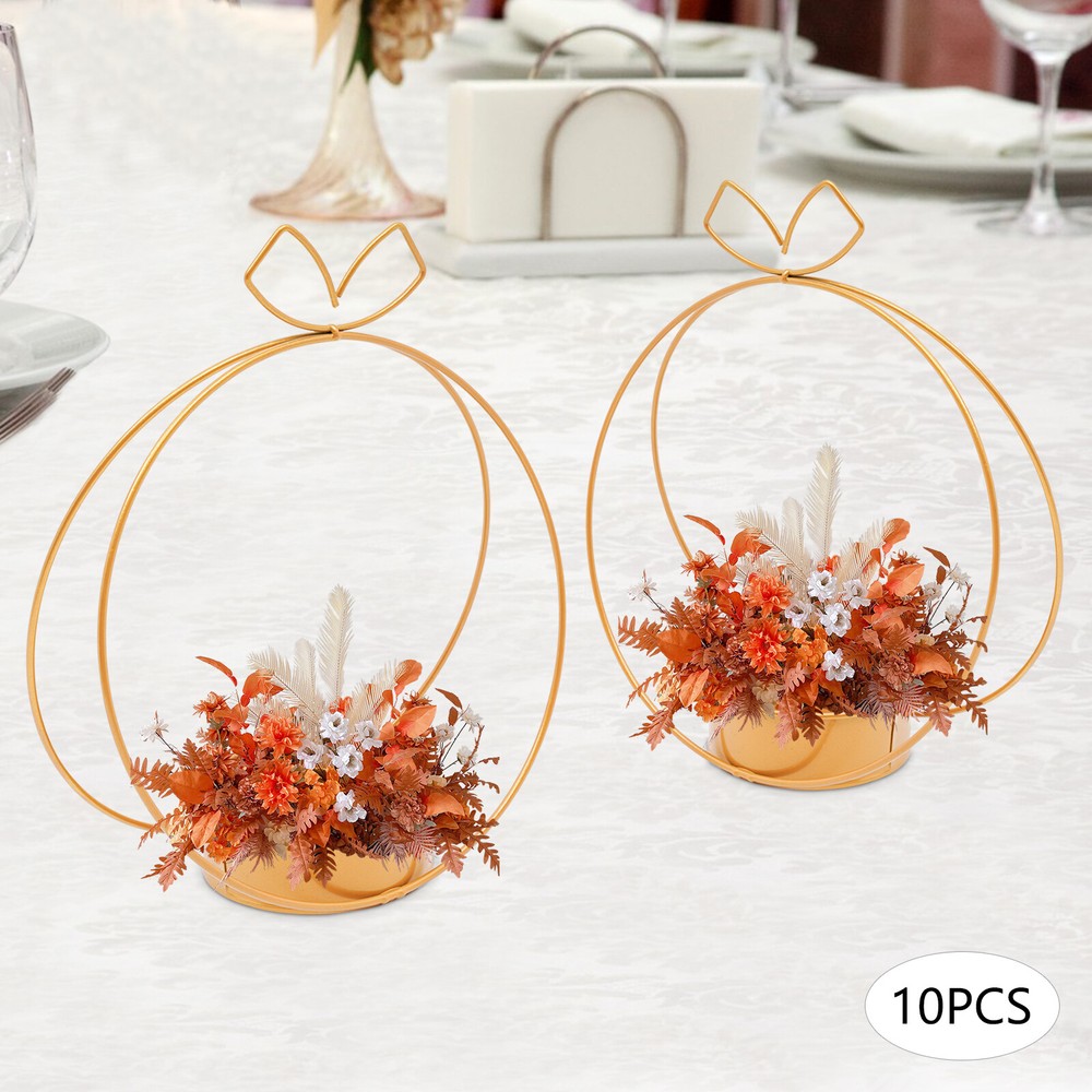 Elegant Wedding Centerpieces Party Decor 10Pc Metal Geometric Gold Centerpiece