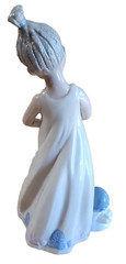 Porcelain Girl Figurine Holding Teddy Bear 9″ Handcrafted Ceramic Collectible