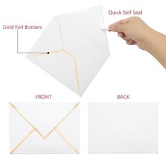 50 Pack 5×7 Envelopes Self Seal, White for 5×7,