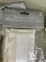 Wedding Decor White Pew Bows W/ Tulle And Beaded Garland Gold-tone Church BUNDLE