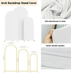 Wedding Arch Cover Spandex Fitted Stretchy 2 Sided Stand Covers 3 Piece Set