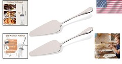 Versatile Cake & Pie Server Set – 2 Pack of Silver Spatulas for Every Occasion